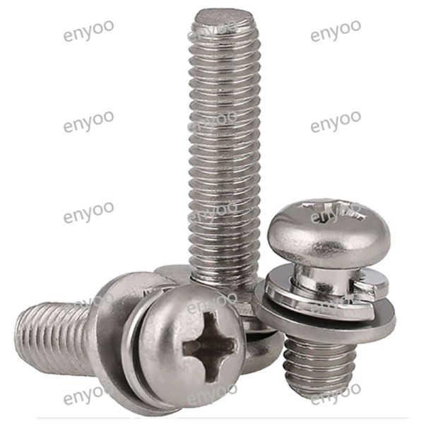 GB9074.8 Cross Recessed Small Pan Head Screw,Single Coil Spring Lock Washer And Plain Washer Assemblies - Image 2